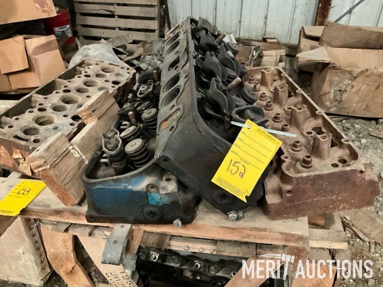 Assorted engine blocks, cylinder heads