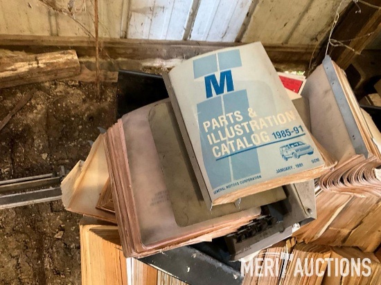 Pallet of parts and illustration catalogs