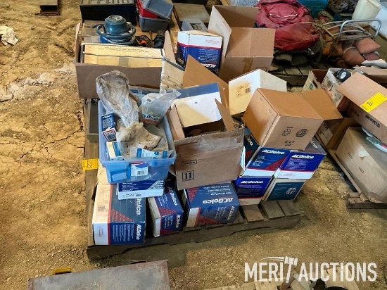 Pallet of AC Delco automotive parts