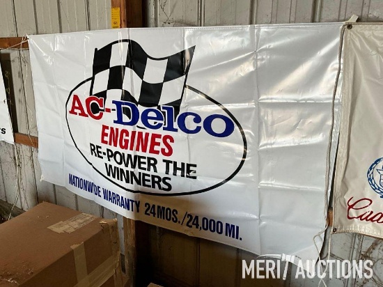 Vinyl AC Delco banner "Engines Re-Power Winners"