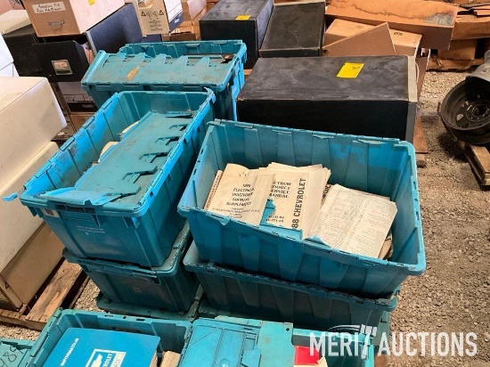 Pallet of service manuals, parts catalogs