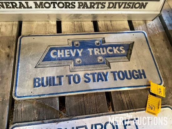 Chevy truck "Built To Stay Tough" metal sign