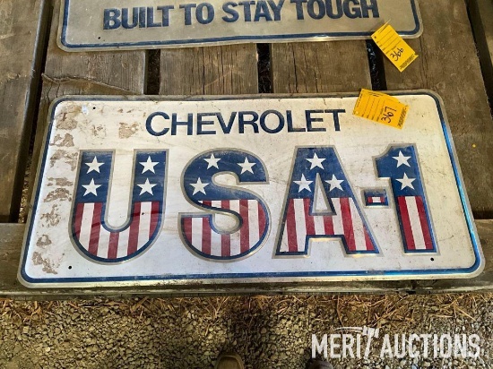 Chevrolet USA-1 metal sign
