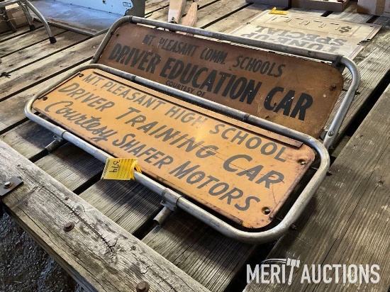 Pair of student driver signs