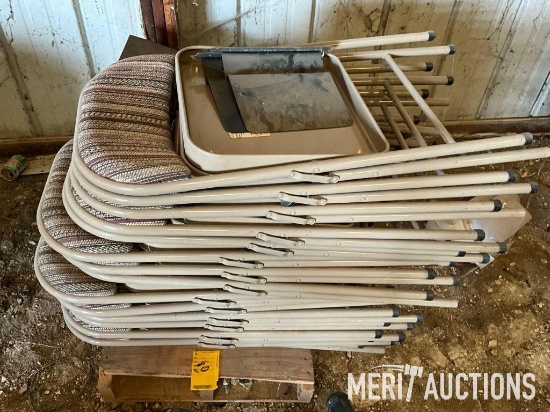 Quantity of metal folding chairs