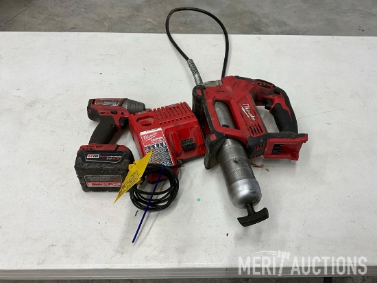 Milwaukee 3/8 Impact with Grease gun and charger