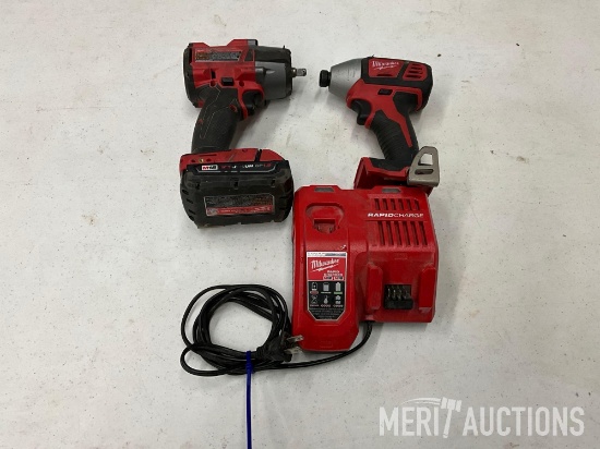 Milwaukee 3/8 impact, 1/4 driver with charger