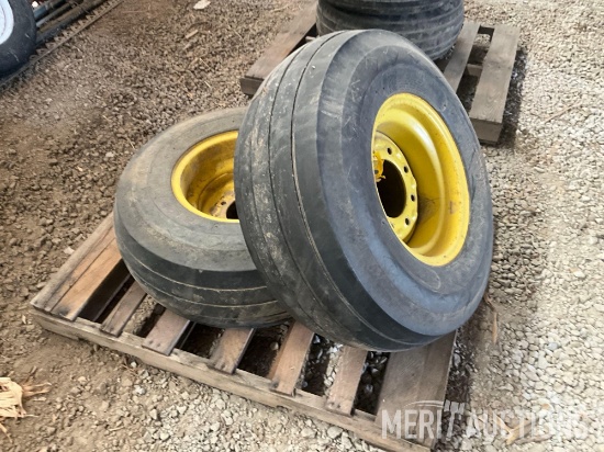(2) 12.5L-15 implement tires on 8-lug rims