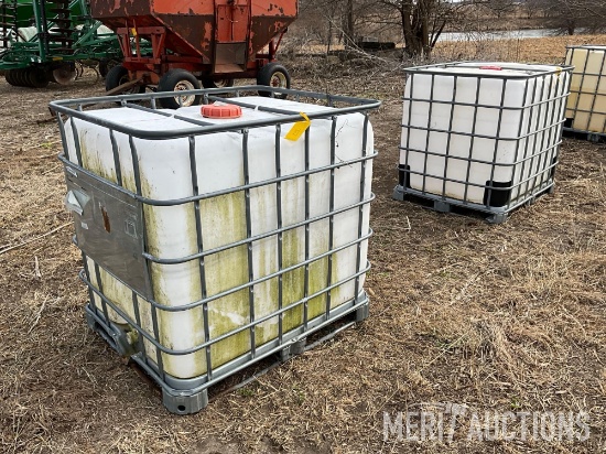 2 250 gal. poly totes
