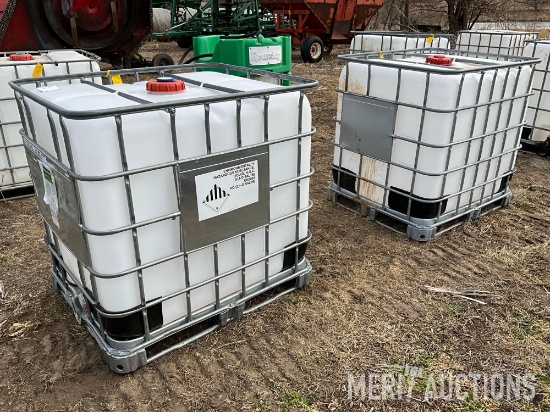 2 250 gal. poly totes