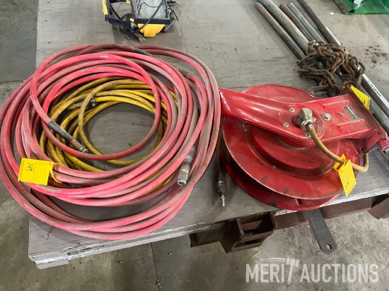 Reel Craft air hose reel and quantity of air hose