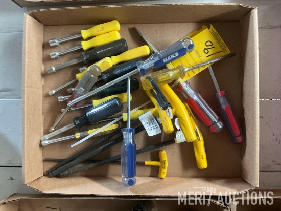 flat of screw drivers, nut drivers, and hex keys