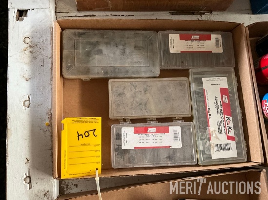flat of various pins, roll pins, machinery keys and grease fittings