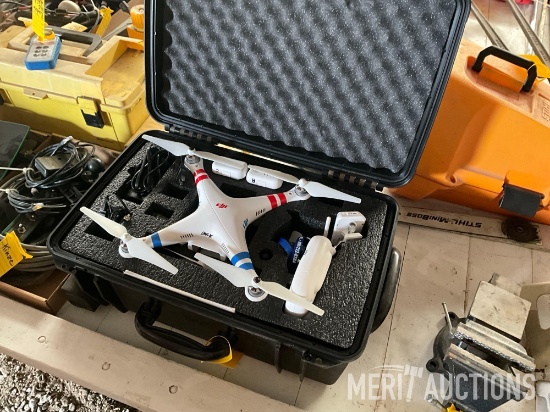 DJI Phantom 2 Vision+ drone with case, SN PH645240385 V2 0