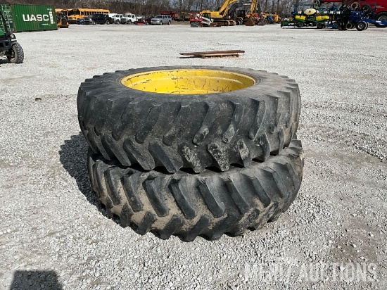 (2) 18.4R42 Tires with 10 Bolt John Deere Rims