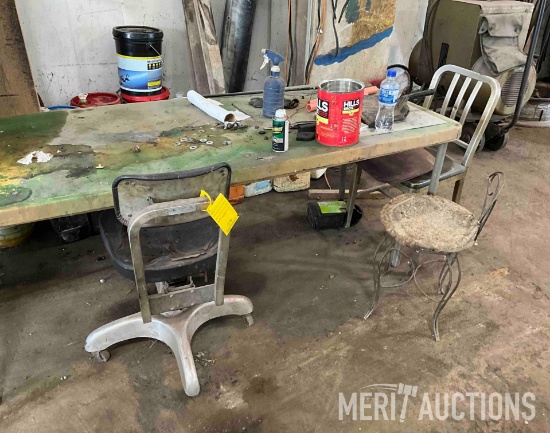 6ft. Table, Chairs, Ammo Box, and Contents