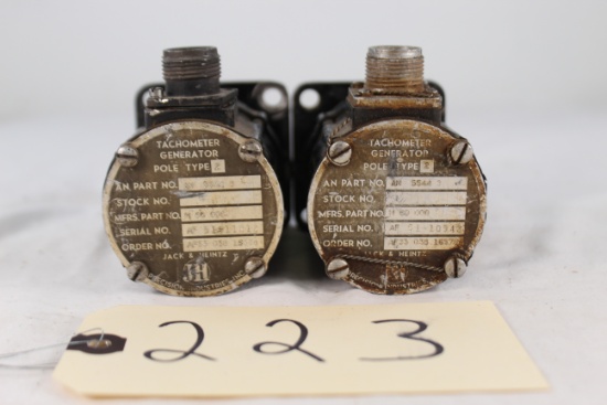 LOT OF 2 PRECISION INDUSTRIES INC. TACHOMETER GENERATOR POLE TYPE 2 AN P/N 5544-3