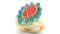 14K YELLOW GOLD 15CT CORAL 5.00CT TURQUOISE 2.00CT DIAMOND ETERNITY RING