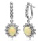 14K WHITE GOLD 2.62CT OPAL 1.65CT DIAMOND EARRINGS