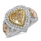 14K WHITE GOLD 3.42CT FANCY & WHITE DIAMOND RING