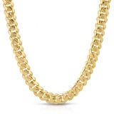 14K SOLID GOLD 10MM CUBAN LINK 22 INCH NECKLACE