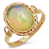 14K YELLOW GOLD 4.00CT OPAL RING