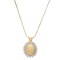 14K YELLOW GOLD 3.00CT OPAL 1.00CT DIAMOND PENDANT