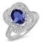 14K WHITE GOLD 1.90CT TANZANITE 0.80CT DIAMOND RING