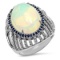 14K WHITE GOLD 7.80CT OPAL 1.50CT DIAMOND 1.00CT SAPPHIRE