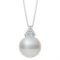 14KT WG 10-11MM SOUTH SEA PEARL & DIAMOND PENDANT