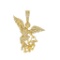 14K YELLOW GOLD 0.95CT DIAMOND ANGEL WITH SWORD PENDANT