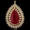 14K YELLOW GOLD 7.00CT RUBY 3.00CT DIAMOND PENDANT