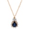 14K YELLOW GOLD 2.00CT NATURLA SAPPHIRE 0.80CT DIAMOND PENDANT