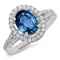 18K WHITE GOLD 1.40CT SAPPHIRE 0.69CT DIAMOND RING