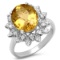 14K WHITE GOLD 3.65CT CITRINE 0.55CT DIAMOND RING