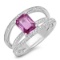 14K WHITE GOLD 1.75CT PINK SAPPHIRE 1.15CT DIAMOND RING