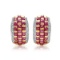 14K YELLOW GOLD 3.00CT RUBY 0.40CT DIAMOND EARRINGS