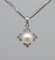 14KT WG 6-7MM FRESH WATER PEARL & DIAMOND PENDANT