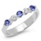 14K WHITE GOLD 0.55CT TANZANITE 0.18CT DIAMOND RING