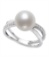 14KT WG 8-9MM FRESH WATER PEARL & DIAMOND RING