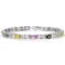 14K WHITE GOLD 5.00CT MULTI SAPPHIRE 1.05CT DIAMOND BRACELET