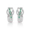 14K WHITE GOLD 0.15CT EMERALD 0.15CT DIAMOND EARRINGS