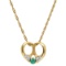 14K YELLOW GOLD 1.00CT EMERALD 0.55CT DIAMOND PENDANT