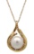 14KT YG 8-9MM FRESH WATER PEARL & DIAMOND PENDANT