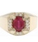 14K YELLOW GOLD 1.00CT RUBY 0.50CT DIAMOND RING