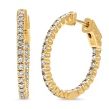 14K YELLOW GOLD 2.00CT DIAMOND EARRINGS