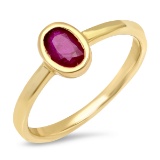 14K YELLOW GOLD 0.55CT NATURAL RUBY RING