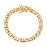 14K SOLID GOLD 10MM CUBAN LINK BRACELET (7.5INCH)