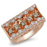 14K ROSE GOLD 1.10CT CHAMPAGNE DIAMOND RING