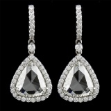 18K WHITE GOLD 8.68CT DIAMOND EARRINGS